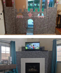 Dark Grey Castle Stone Peel And Stick Wallpaper Roll 20m Self Adhesive Rock Texture Wall Covering on play castle and fireplace.