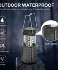 Camping Lantern With 5000mAh Solar Hand Crank Telescopic LED Flashlight And USB Charger, waterproof, on wet surface