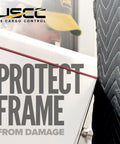 Heavy Duty Quilted Door Jamb Protector Pad 72 By 24 Inch with Metal Flex Loop Rings in use during moving steps.