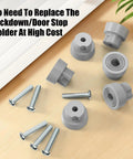 6 Pack Heavy Duty Door Stopper Replacement Rubber Tips For Kickdown Door Stops Ribbed Rubber Foot Tips set with screws