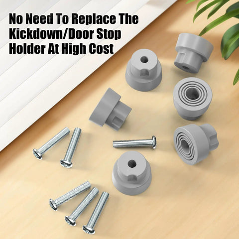 6 Pack Heavy Duty Door Stopper Replacement Rubber Tips For Kickdown Door Stops Ribbed Rubber Foot Tips set with screws
