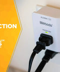 One Outlet Surge Protector With 1080J Protection, LED Indicator Alarm, Slim Space Saving Design, White, cULus Listed installed in outlet.