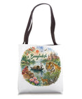 Bangladesh Adventure Tote Bag Featuring Dope Sundarbans Tiger Prints Smooth Lightweight Polyester Canvas For South Asia Travel And Dhaka Tours Authentic Cotton Heavy Duty Handles Top Tier Cruise Vacation Vibe, 16x16 inches.