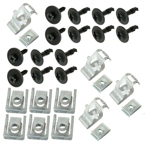 28 Piece Motor Housing Clips Kit Direct Replacement For Sub Plate Fixation Durable Heavy Duty Fasteners Built To Last For Quick Auto Repair And Maintenance Projects