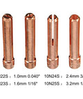 Copper collets for Stubby Gas Lens TIG Welding Torch Kit No Ten Glass Cup for WP 17 18 26 sizes 1.0mm to 3.2mm