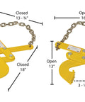 Low Profile Double Scissor Pallet Puller, Workhorse Steel Construction, 5000 Lb Capacity, Self Cleaning Head, Yellow Finish