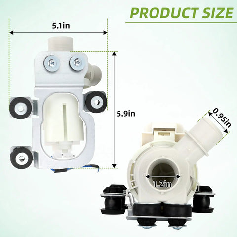 Washer Drain Pump Assembly 5859EA1004G Replacement for Kenmore Top Load Washers, white plastic pump, 5.9 in tall