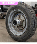 Pair Of 1.98 Inch Trailer Axle Wheel Hub Bearing Dust Caps Forged From Tough Galvanized Steel And Secure Rubber Plugs on trailer wheel.