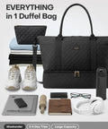 Spacious Travel Duffel Bag For Women With Shoe Compartment And Carry On Weekender Tote For Gym And Trips With Accessories