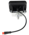 Rear view of Universal 6000K 20W Waterproof E Bike Headlight Front Light With 2 Pin Connector, Plug and Play, cable visible