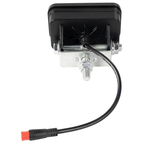 Rear view of Universal 6000K 20W Waterproof E Bike Headlight Front Light With 2 Pin Connector, Plug and Play, cable visible