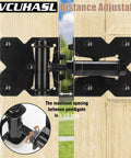 Heavy Duty Gate Hinges For Vinyl And Wooden Fence Gates Self Closing With 90 Degree Adjustable Operation, side view close-up