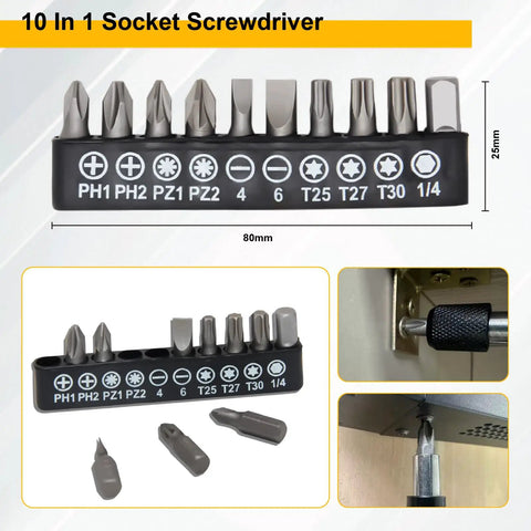 38 Piece Flexible Drill Bit Extension Set With 105 Degree Right Angle Drill Bit Holder Hex Socket Adapters shown in use.