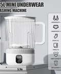 Straight Fire Cordless Mini Washing Machine Portable Underwear Cleaner No Sweat Travel Laundry Solution Splashproof Dorm And RV Lowkey Essential With Rechargeable Battery For Delicates White, showing 2.5L capacity with dimensions 10.1in and 5.7in.