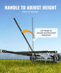 Tow Behind Dethatcher 40 Inch With 20 Spring Steel Tines For ATV Or Mower Lift Handle Lawn Rake