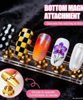 Complete Nail Art Kit With Stands And Tools Featuring 15 Black Nail Brushes 5 Dotting Tools Striping Brushes display