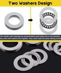 Mardatt thrust needle roller bearing set with washers, chromium steel, 24 pcs (front view)