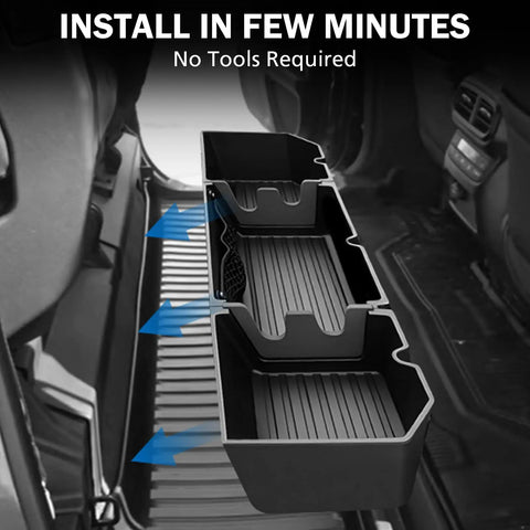Under Seat Storage Organizer For Honda Ridgeline 2017-2026 Crew Cab Custom Fit Rear Underseat Box With Dividers Heavy Duty Waterproof