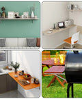 Heavy Duty Folding Shelf Brackets For Wall Mounts And Benches, collapsible silver metal supports for shelves and tables