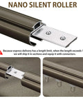 Double Curtain Track System Wall Mounted In Champagne Aluminum Finish, Heavy Duty Silent Rail With Smooth Sliding Rollers, Easy Install, DIY Friendly And Built To Last For Living Room, Bedroom Or Room Divider, 6.9 Feet Length. Connector detail