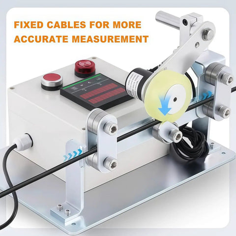 Game Changer Digital Length Counter With Grip Tight Measuring Wheel measuring wire with fixed cables for accurate tracking.