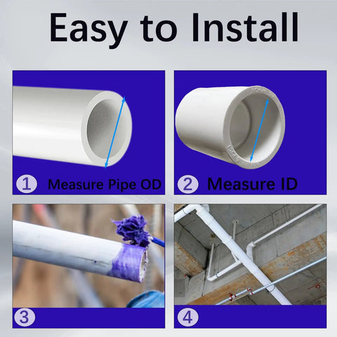 Steps for installing 10 Pack Three Quarter Inch PVC Pipe Coupling Adapters Socket To Socket Sch 40 Slip Connectors for DIY projects.