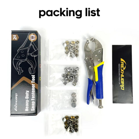 Pro Grade Snap Fastener Tool Kit For Boat Covers With Heavy Duty Snap Setter Pliers And Canvas Snaps 60 Sets