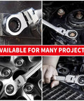 17mm Ratchet Wrench Combo with Matte Anti Rust Finish in various automotive repair uses