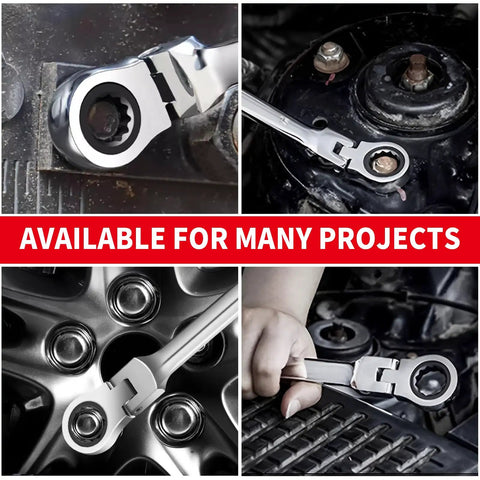 17mm Ratchet Wrench Combo with Matte Anti Rust Finish in various automotive repair uses