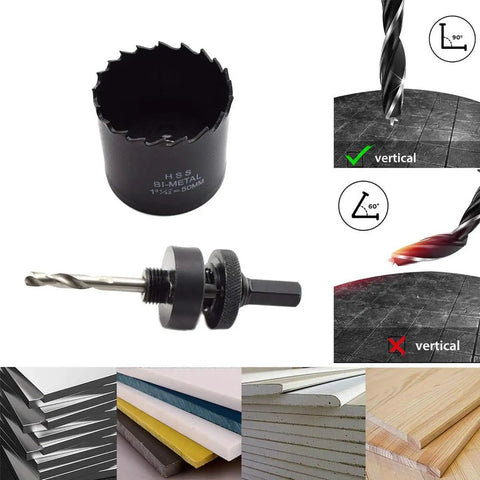 2 Inch Desk Grommet And Hole Saw Kit 5 Pack showing bi-metal hole saw with drill bits for cable organization.