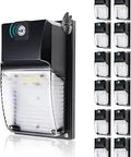 12 Pack Dusk to Dawn LED Wall Pack Lights Outdoor 18W Each 1980 Lumens 5000K IP65 Waterproof Sensor Security Flood Light 100 to 277V ETL Listed Replaces 60 to 100W HPS HID