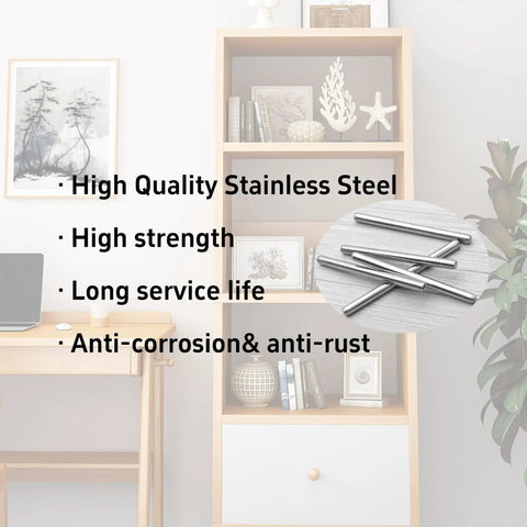Tough As Nails Stainless Steel Dowel Pins 50 Piece Set For Cabinets Shelves And Wood Furniture in a display with high quality notes