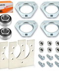 1 Inch Live Axle Bearing Kit For Go Karts Mini Bikes Trikes And Off Road ATVs With 3 Hole Flangette Mount Hangers
