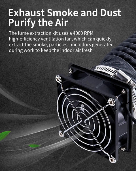 Ender Plus 3D Printer Enclosure Fan Extraction Kit venting smoke with quiet motor
