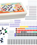 Hands On Chemistry Molecular Model Kit With C60 Buckminsterfullerene, multiple colored atoms and bonds displayed.