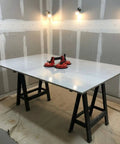 Heavy Duty Suction Glass Lifter For Big Panels With Reinforced Support on a work table, ideal for moving large glass safely.