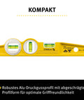 Heavy Duty Torpedo Spirit Level With Knockout Rare Earth Magnet And Carry Bag A Real Job Site Beast Built From Solid Aluminum Rotatable Vial displayed on a white background.