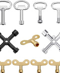 11 Piece Multi Functional Utility Key Kit for Plumbers and Home DIY Projects with 4 Way Keys, Triangle Cabinet Spanner Tools.