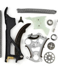 Upgrade Your Ride With This Premium Timing Chain Kit And Oil Pump Gear For BMW N51 N52 N55 325i 335i X3 X5 X6 Models. Built From Tough Alloy, This Heavy Duty Setup Keeps V6 Engines Running Smooth, Stops Stretching Or Breaking, And Slashes Maintenance. Timing chain kit with guides, gears, and pump parts on white background
