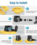 1 Hp Automatic Pool Cover Pump With 4500 GPH Submersible Water Pump, installation steps and parts assembly diagram