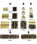 Twelve Pack Mini Heavy Duty Cabinet Door Hinges With Screws Golden Finish 5x19mm Durable Mounting Hardware For Kitchen Cabinets Pantry Doors And DIY Projects, 5x19mm gold hinge