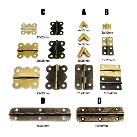Twelve Pack Mini Heavy Duty Cabinet Door Hinges With Screws Golden Finish 5x19mm Durable Mounting Hardware For Kitchen Cabinets Pantry Doors And DIY Projects, 5x19mm gold hinge