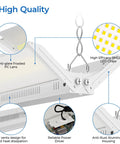 Built Different 3 Foot Led Linear High Bay Light With No Sweat Plug And Play Hookup And Adjustable 300W 250W Or 200W Power showcasing anti-glare design.