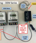 Electric kWh Submeter 1 Phase 3 Wire with RS485 120 to 240V 50A Internal CT connected to CC2030 Gateway setup