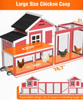 Mobile Chicken Coop On Wheels For Four To Six Chickens Yard Ready Outdoor Wooden Hen House With Nesting Box Red