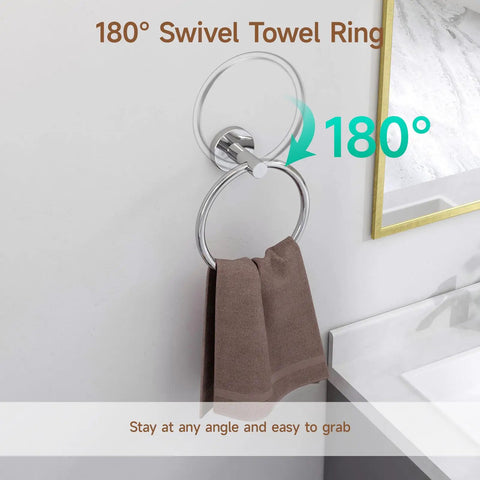 Polished Chrome 4-Piece Bathroom Accessories Set With 18-Inch Towel Bar Wall Mount, Built To Last SUS304 Stainless Steel Hardware