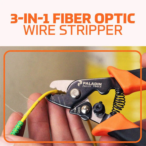 Pro Grip 3 In 1 Fiber Optic Stripper Adjustable for Precise Outer Jacket Stripping 900um Buffer Insulation in use