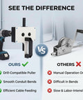 Asixxsix Electric Wire Puller for Narrow Conduit and Residential Wiring Projects, drill-compatible puller comparison.