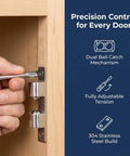 Adjusting the Solid Brass Adjustable Tension Double Roller Cabinet Catch 60mm Heavy Duty Latch with screwdriver on door