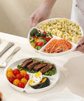 Ten Inch Ceramic Divided Plates Set Of Four With Three Compartments For Balanced Meals Portion Control For Adults And Kids